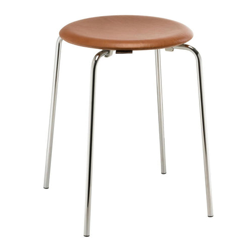 Dot™ Stool Leather / Chromed Steel Base